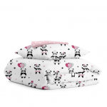 Children's set of bed linen PANDA LOVE ROSE DOTS - image-0